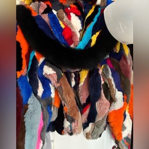 PreLoved Genuine Fur Coat Rex RabbitJacket w/ Fox trimmed hood 3XL$499.00 LGBT🌈